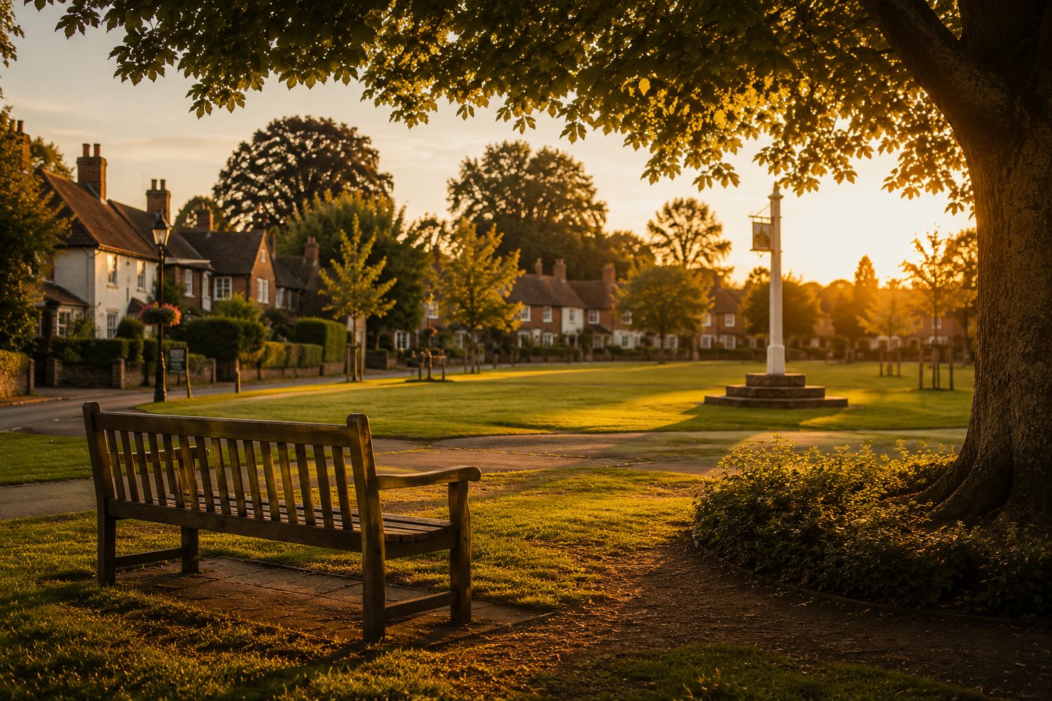 Village green and bench near Cairnview Crescent, Aberdeen
